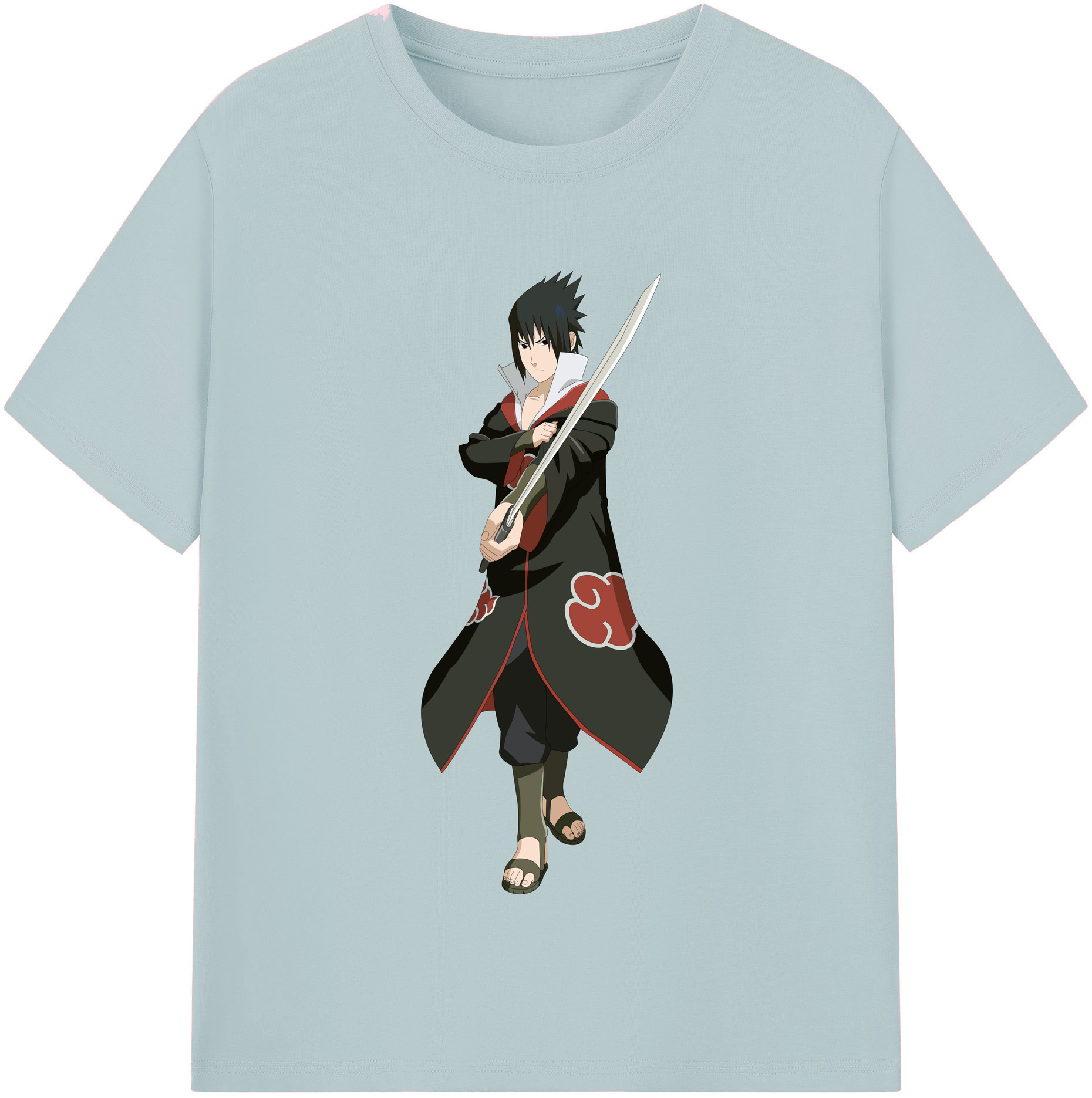 （画像用） NARUTO -ナルト- うちは サスケ Uchiha Sasuke 綿100％半袖Tシャツ（フロントプリント）